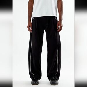 Ford Zig Zag Baggy Black Pants with White Trim Wide Leg NWT Size 36